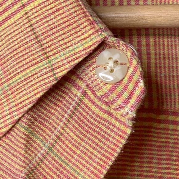 MacCluer | Linen Cotton Plaid Button Down Collared Short Sleeve Shirt XL - Picture 4 of 14